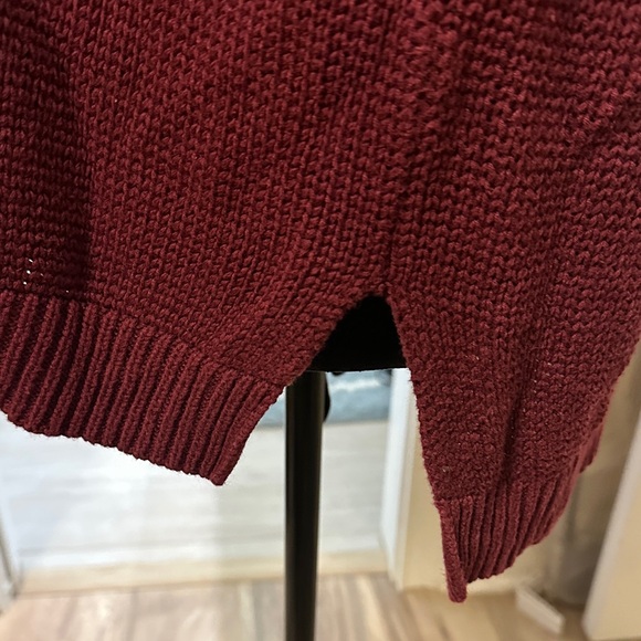 Harper Hooded Cardigan in Rich Burgundy - Picture 8 of 8